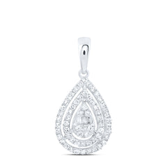 10K Diamond Pear Cluster Pendant