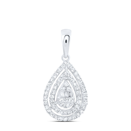 10K Diamond Pear Cluster Pendant