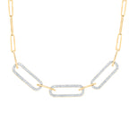 14K Diamond Paperclip Necklace