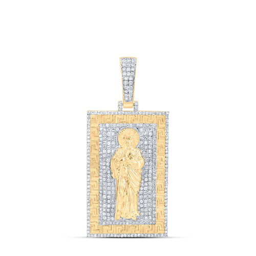 Colgante de diamantes de San Judas Tadeo de 10 quilates
