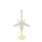 10K Diamond Airplane Pendant