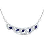14K Diamond & Natural Blue Sapphire Necklace
