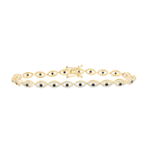 10K Diamond Evil Eye Bracelet