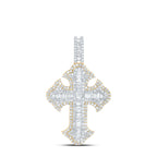 Colgante de cruz con diamantes de 10 quilates