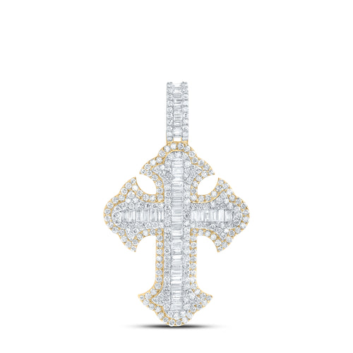 Colgante de cruz con diamantes de 10 quilates