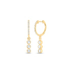 Pendientes colgantes de diamantes redondos de 14 quilates