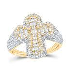 10K Diamond Cross Ring