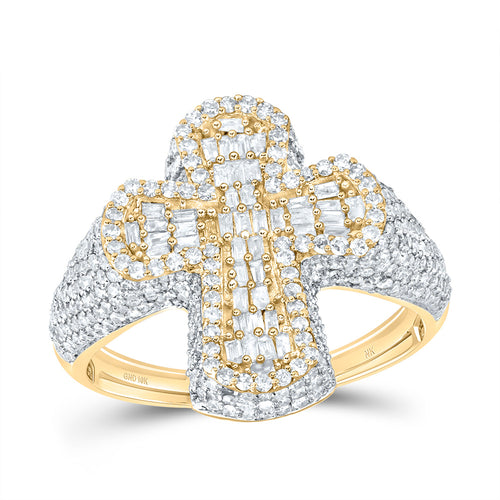 10K Diamond Cross Ring