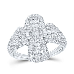 10K Diamond Cross Ring