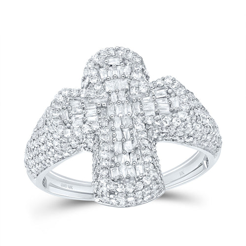 10K Diamond Cross Ring