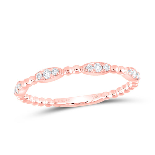 rose gold Diamond band with a pattern of three diamonds followed by two gold circles, alternating for a chic and contemporary design