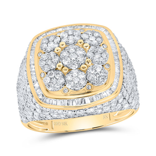 Anillo de racimo de flores de 10 quilates