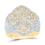 10K Diamond Cross Ring