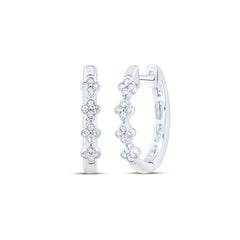 10K Diamond Clover Hoops