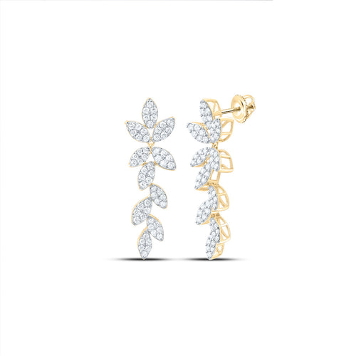 Pendientes colgantes de hojas de diamantes