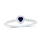 14K Diamond & Natural Blue Sapphire Ring
