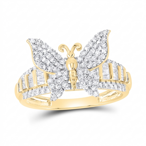 10K Diamond Butterfly Ring