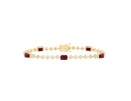 14K Diamond & Natural Ruby Bracelet