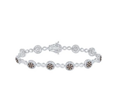 10K Chocolate Diamond Flower Bracelet