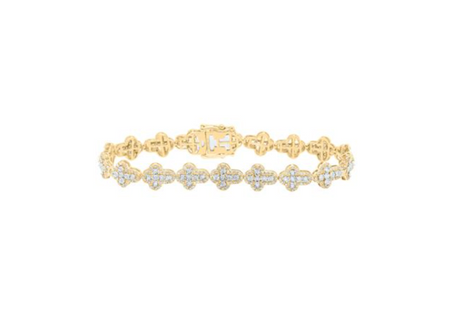 10K Diamond Cross Bracelet