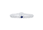 10K Diamond & Natural Blue Sapphire Bracelet