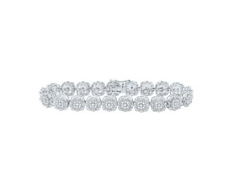 Pulsera de eslabones con diamantes redondos de 10 quilates