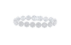 Pulsera de diamantes redondos de 10 quilates