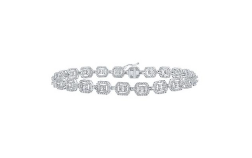 10K Baguette Square Link Bracelet