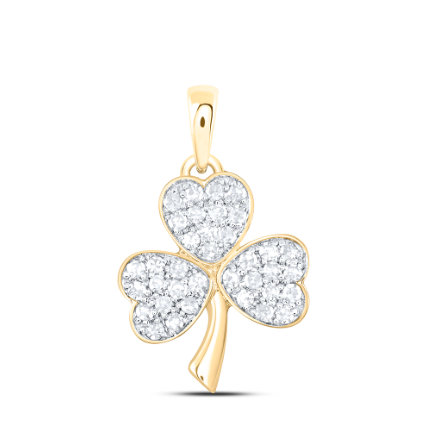10K Diamond Clover Pendant