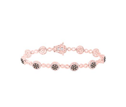 10K Chocolate Diamond Flower Bracelet