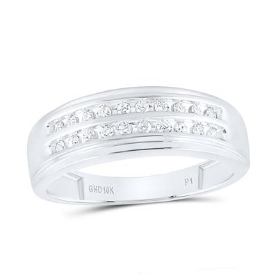 10K Diamond Men's Double Row Band