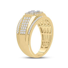 14K Baguette Diamond Square Cluster Ring
