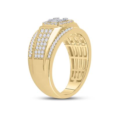 14K Baguette Diamond Square Cluster Ring