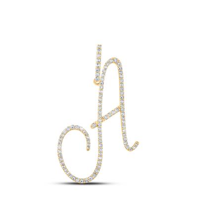 10K Diamond Cursive Initial Pendant