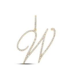 10K Diamond Cursive Initial Pendant