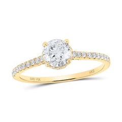 14K Round Solitaire Ring