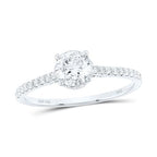 14K Round Solitaire Ring