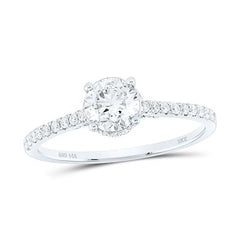 14K Round Solitaire Ring