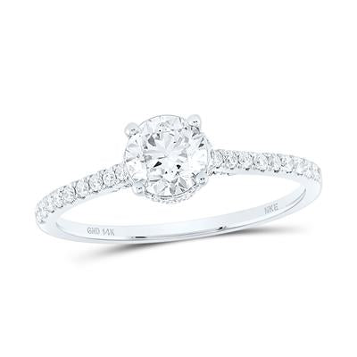 14K Round Solitaire Ring