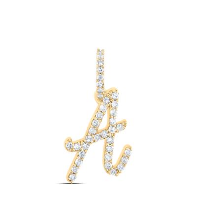 10K Diamond Cursive Initial Pendant