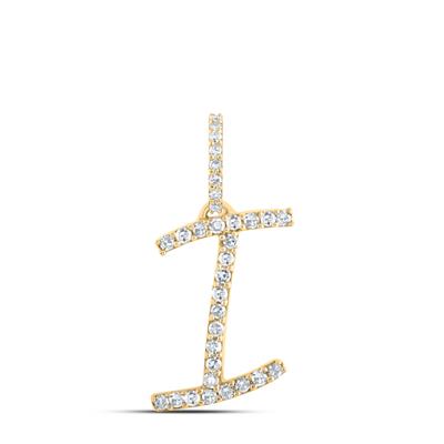 10K Diamond Cursive Initial Pendant