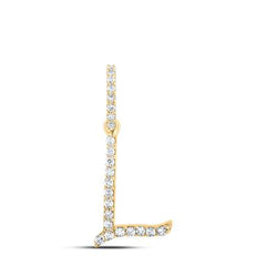 10K Diamond Cursive Initial Pendant