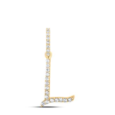 10K Diamond Cursive Initial Pendant
