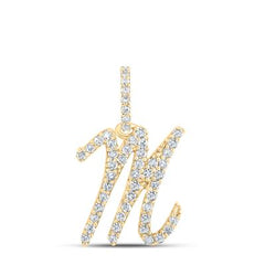 10K Diamond Cursive Initial Pendant