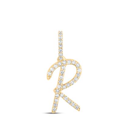 10K Diamond Cursive Initial Pendant