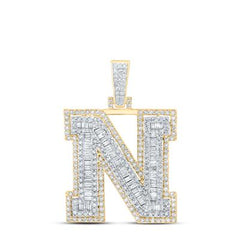 10K Diamond Initial Pendant