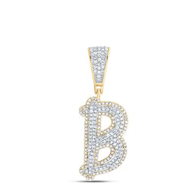 10K Diamond Initial Pendant
