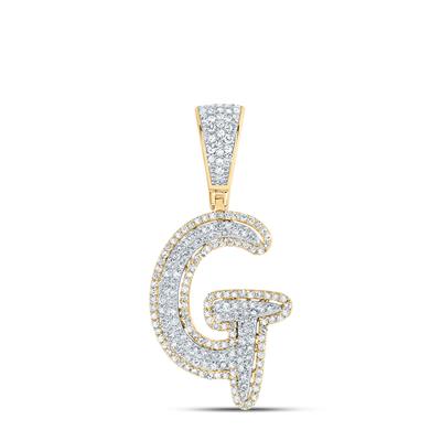 10K Diamond Initial Pendant