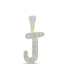 10K Diamond Initial Pendant