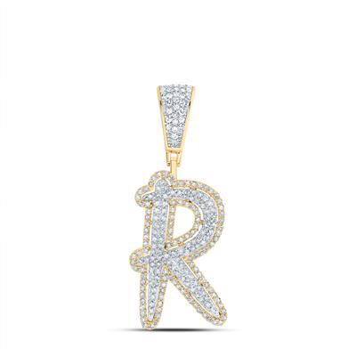 10K Diamond Initial Pendant